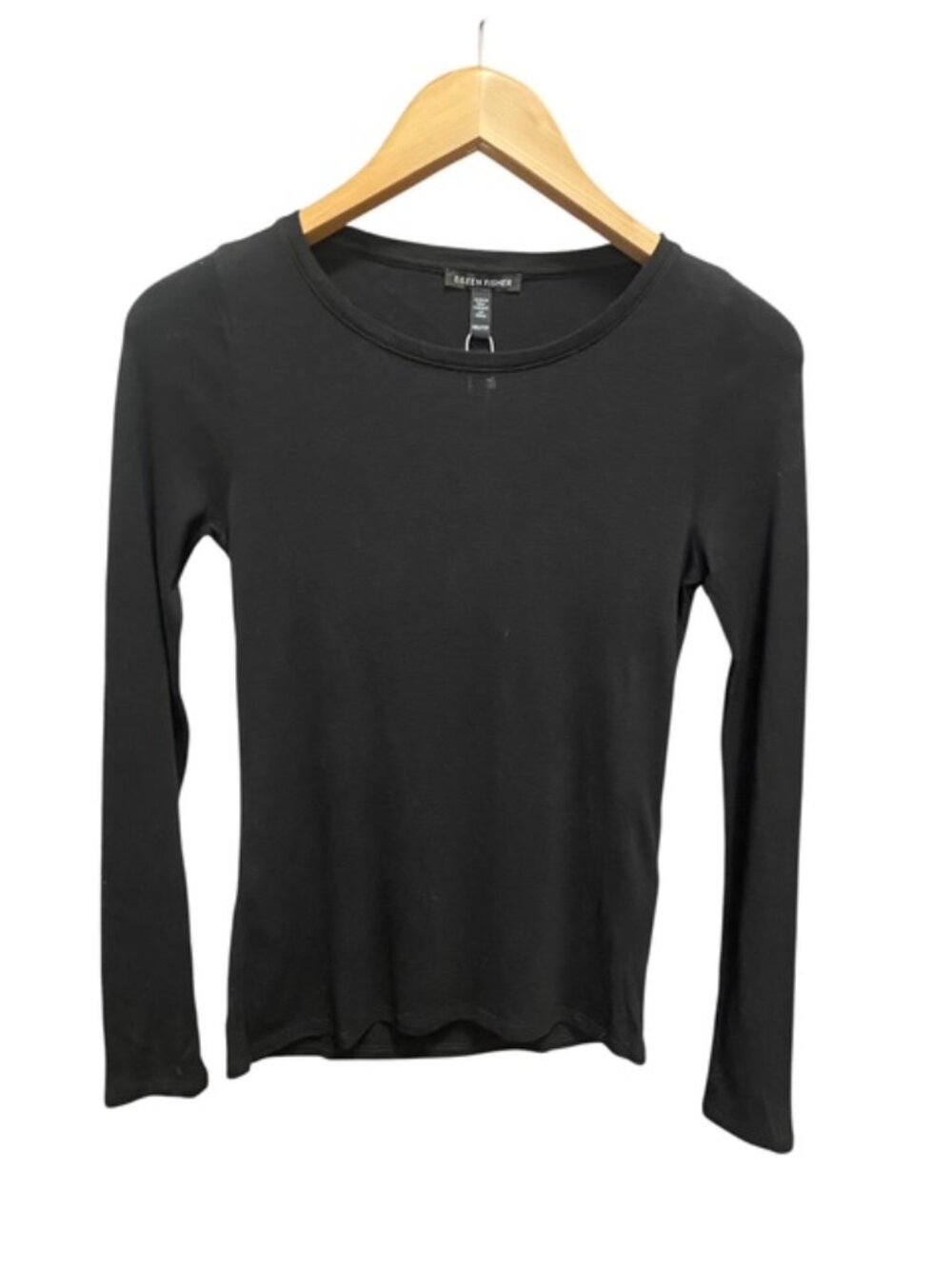 NWT Eileen Fisher Black Cotton Scoop Neck Slim Top XXS $128